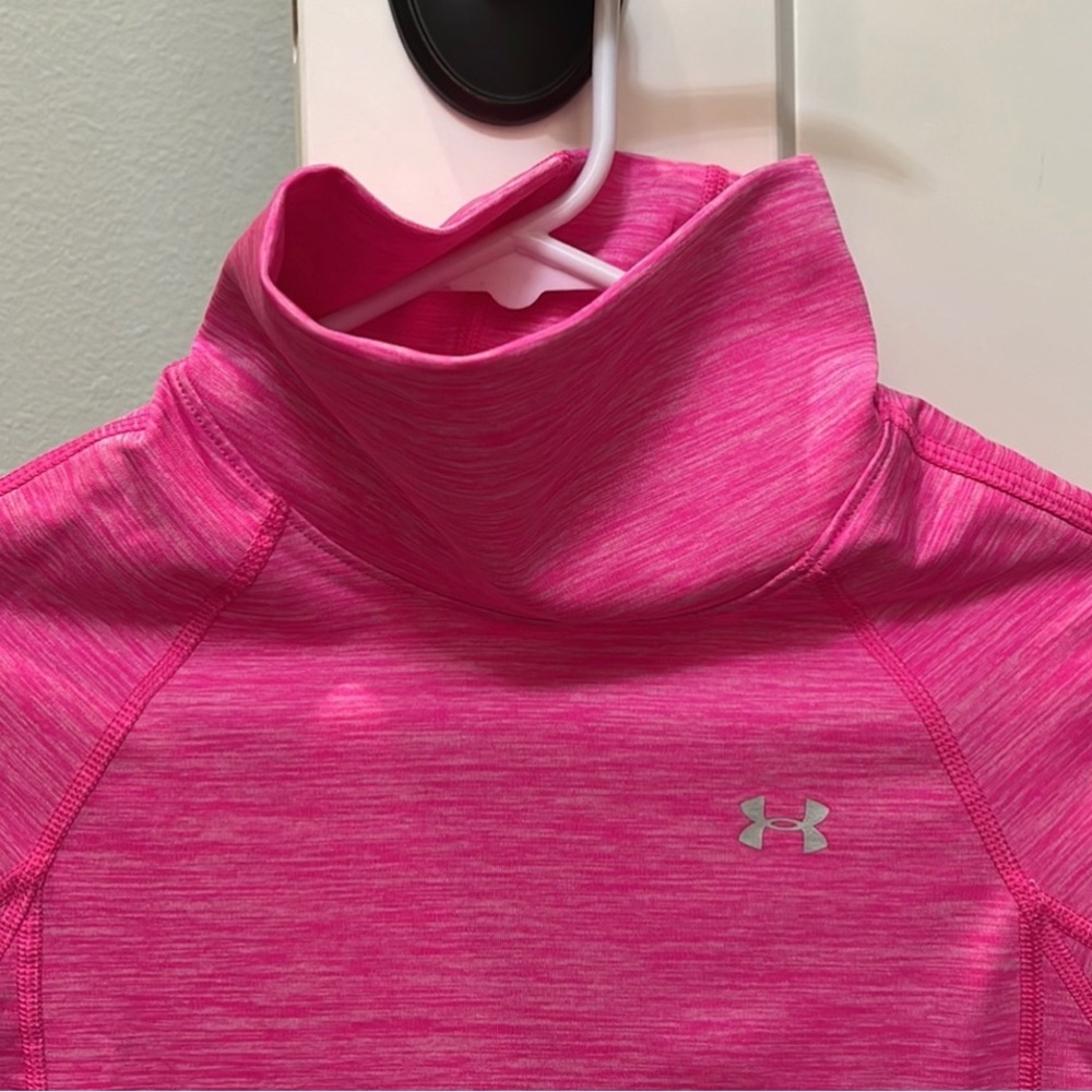 Under Armour Hot Pink, Loose Neck, Long Sleeve, Athletic Top